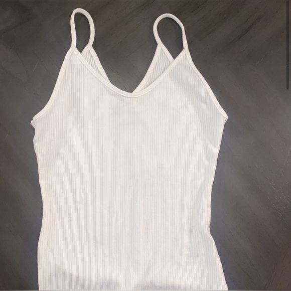 AE White Ribbed V-Neck Bodysuit - Picture 10 of 11